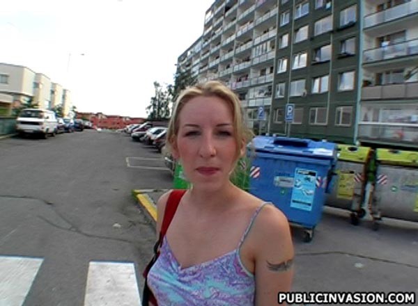 thin body czech amateur blondie fucking for cash in the street #73980116