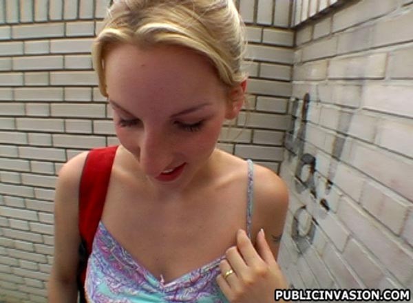 thin body czech amateur blondie fucking for cash in the street #73980200