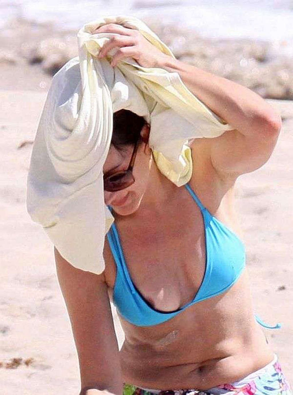 Kristin Davis in see thru to bra top paparazzi shoots and topless #75347698