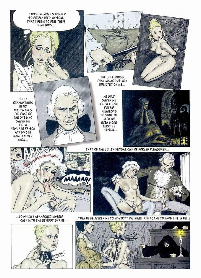 Dünne schöne Blondine in klassischen sexuellen schmerzhaften Fetische Orgie
 #69658676