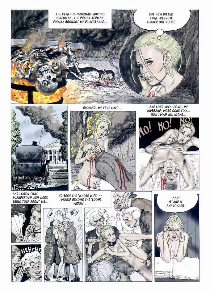 Dünne schöne Blondine in klassischen sexuellen schmerzhaften Fetische Orgie
 #69658710