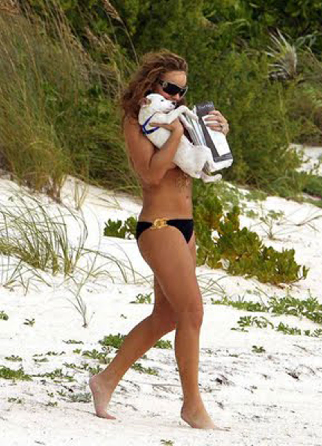 Mariah Carey enjoying on beach and showing sexy body in bikini #75373898