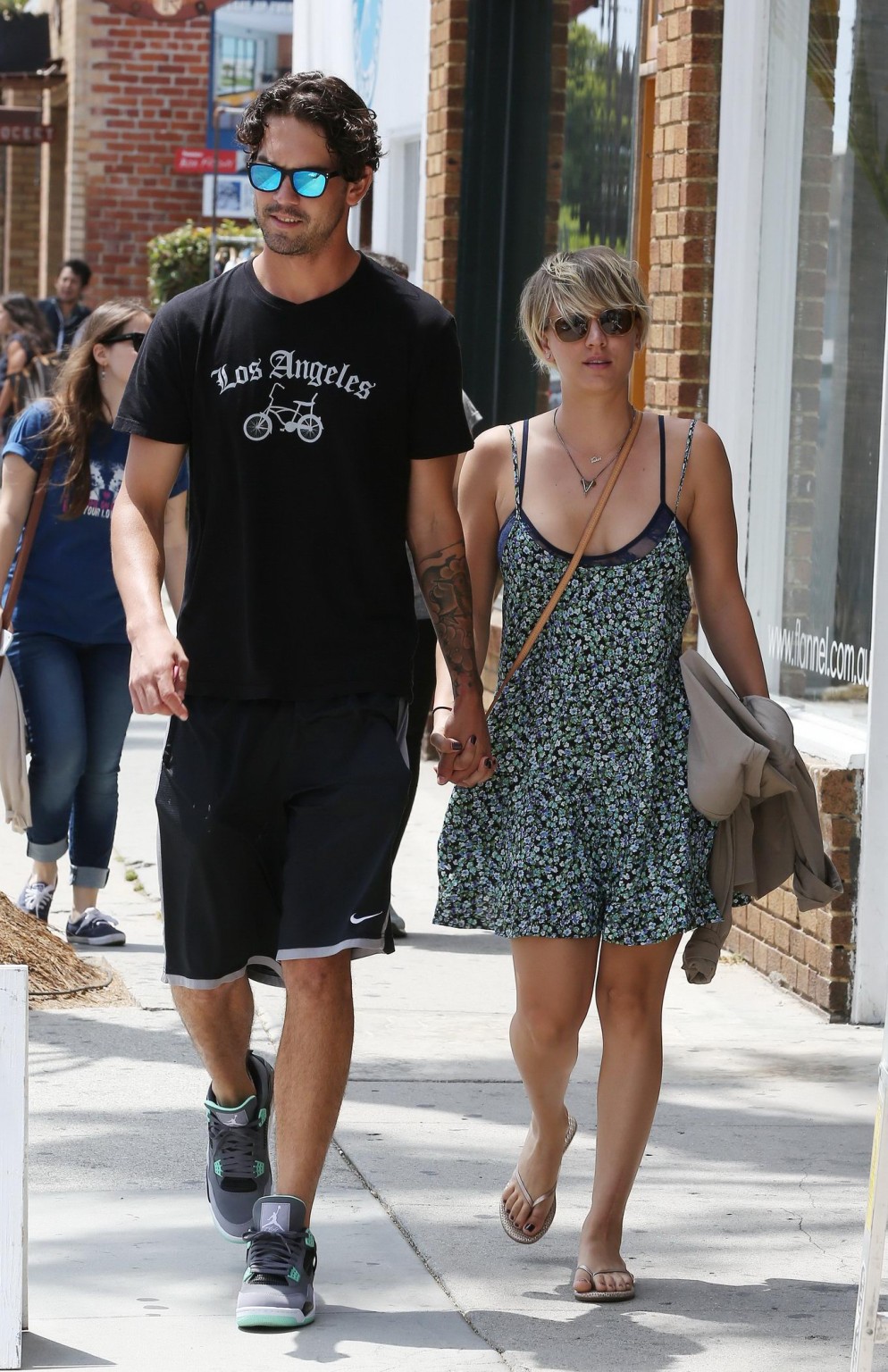 Kaley Cuoco boasting in her full bra all over Los Angeles #75193230