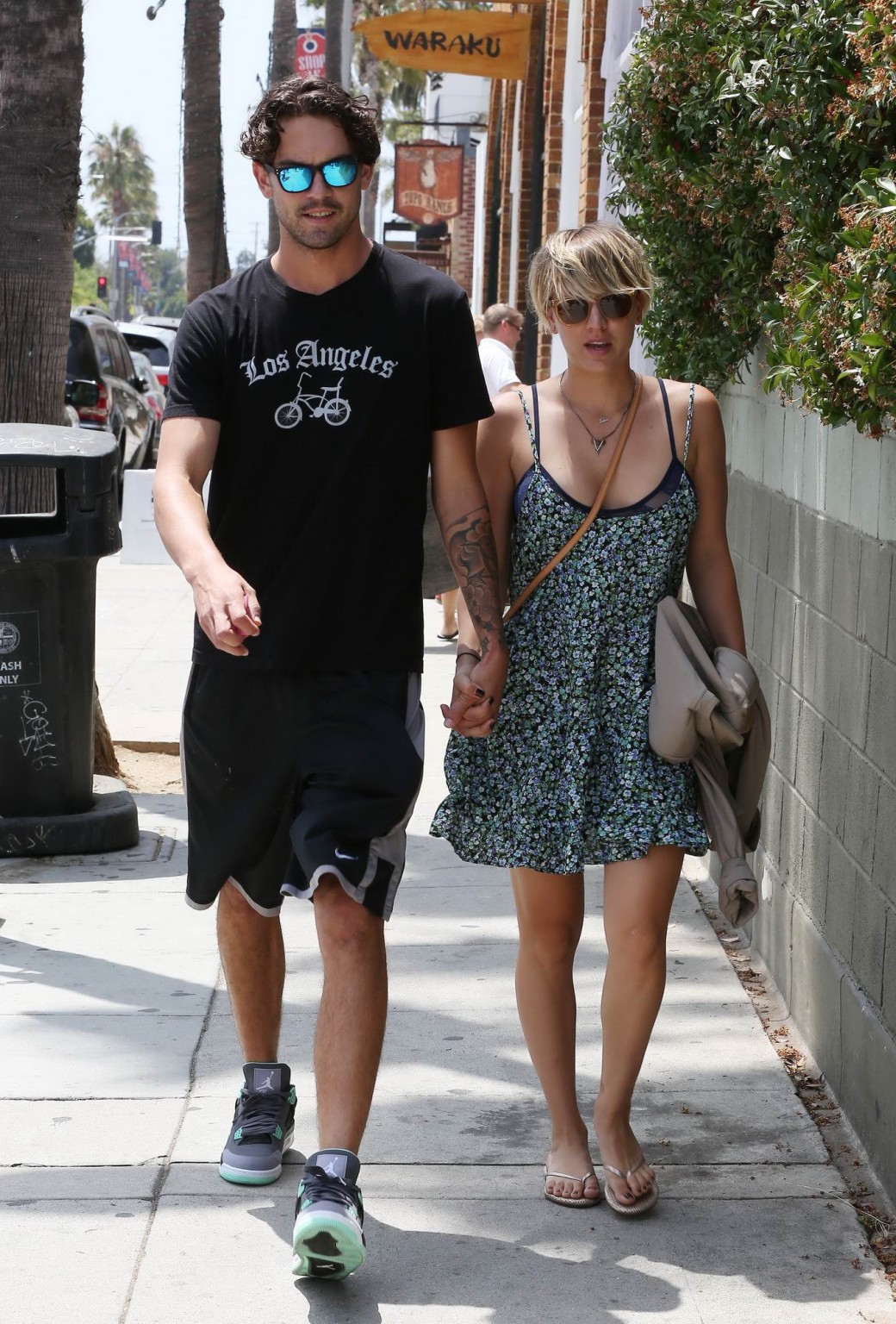Kaley Cuoco boasting in her full bra all over Los Angeles #75193245