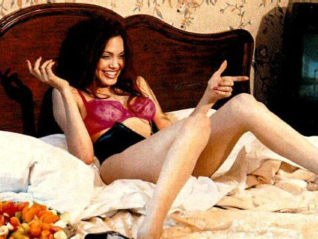 Adorable actress Angelina Jolie posing sexy #75443830