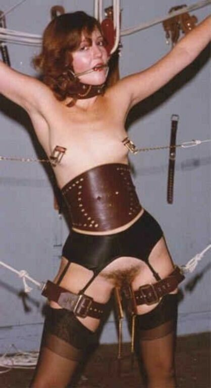 Classic BDSM magazine slave girls in tit torture and bondage #71913813