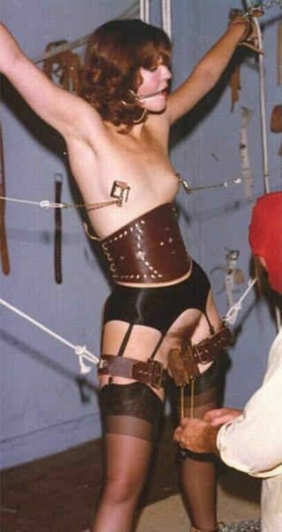 Classic BDSM magazine slave girls in tit torture and bondage #71913817