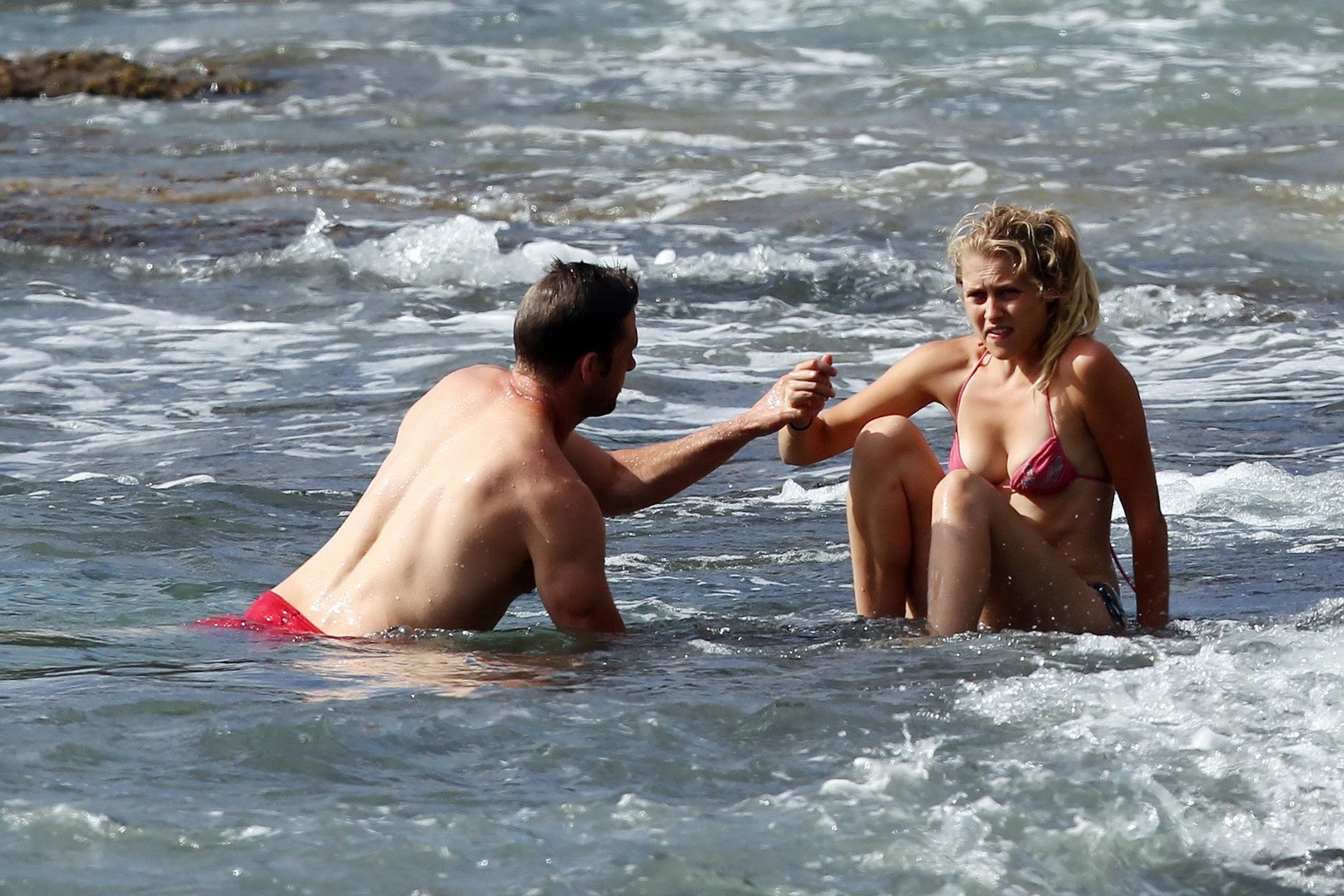 Teresa Palmer showing off her hot body in tiny bikini at a beach in Hawaii #75256390