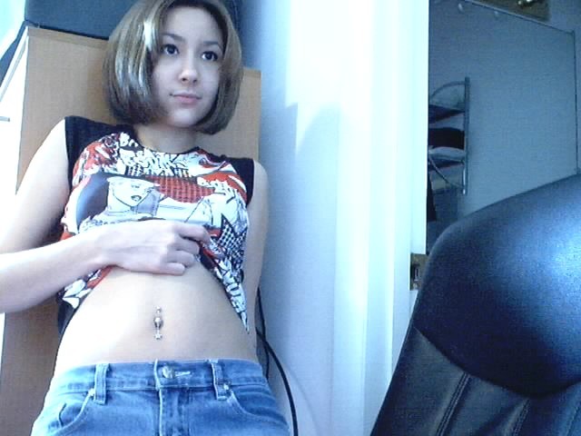 Cute asian girl in front of her webcam #70033215