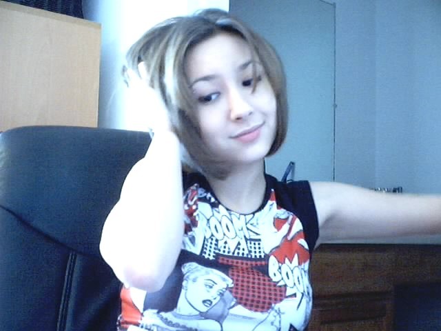 Cute asian girl in front of her webcam #70033273