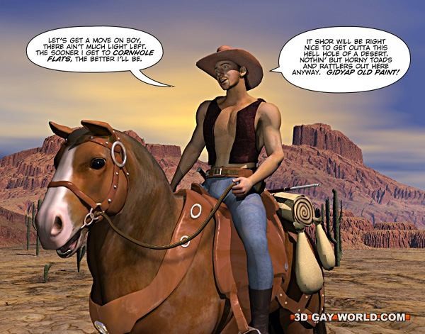 Homosexuell Cowboys Abenteuer horsey Stil seltene 3d Homosexuell Comics
 #69425726