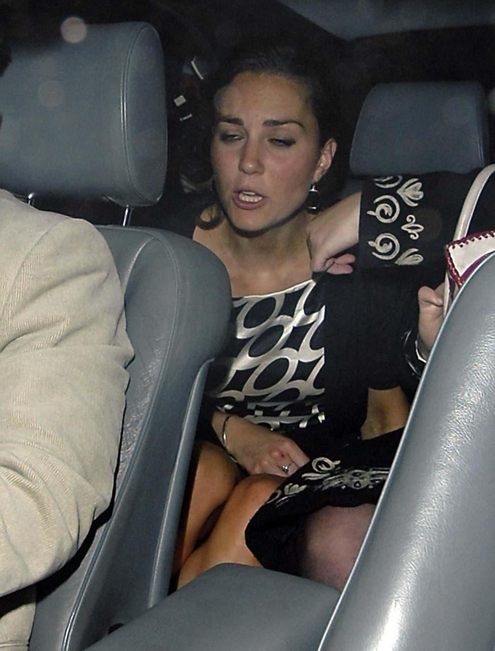 Princess Kate Middleton flashing her panties upskirt in car paparazzi pictures #75306448