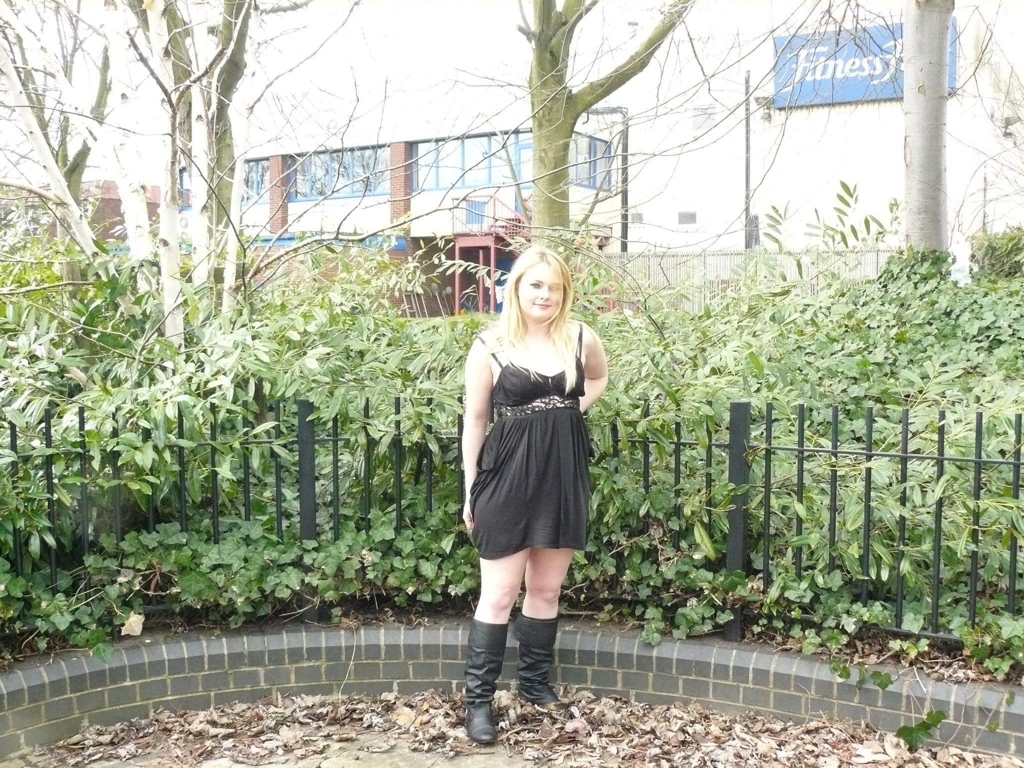 Blonde amateur flashing and horny voyeur of English teen babe Sophie open air