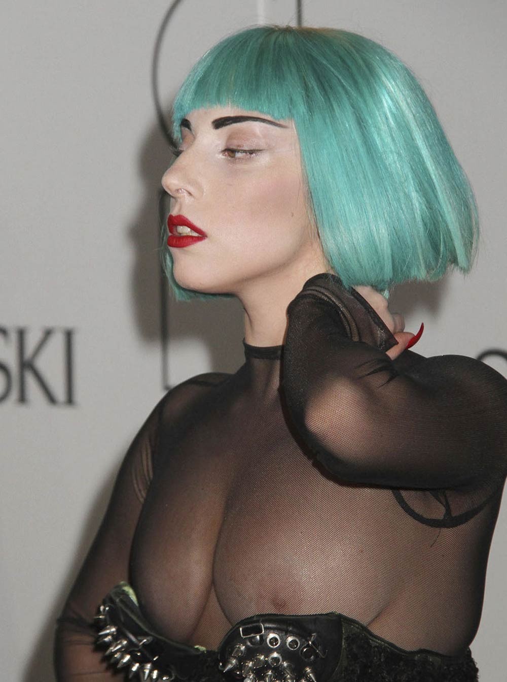 Lady Gaga showing tits under her see thru dress #75280880