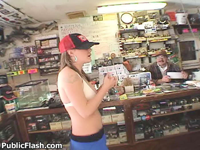 Public Flasher Nude Jiggin Lessons at the Fishin Shop #78924334