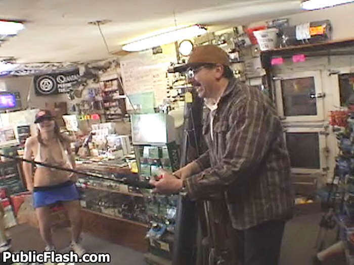 Public Flasher Nude Jiggin Lessons at the Fishin Shop #78924350