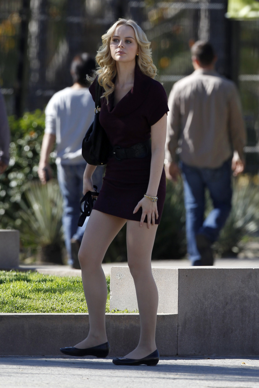 Helena Mattsson upskirt while changing her shoes on the set of 'Seven Psychopath #75277218