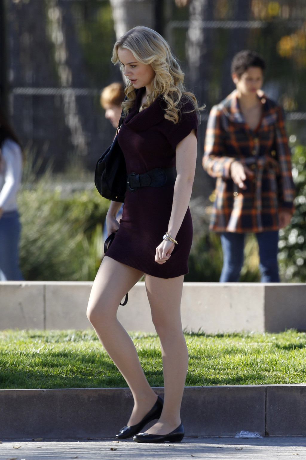 Helena Mattsson upskirt while changing her shoes on the set of 'Seven Psychopath #75277234