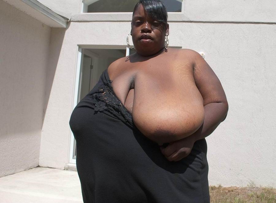 Fat ebony showing her very huge boobs #71756129