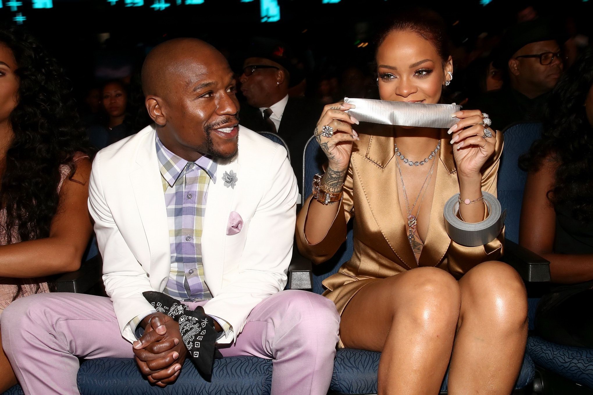 Rihanna braless wearing a wide open jacket at the BET Awards #75160010