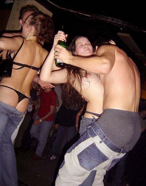 Crazy Drunk College Coeds Public Flashing Perky Tits #76402440