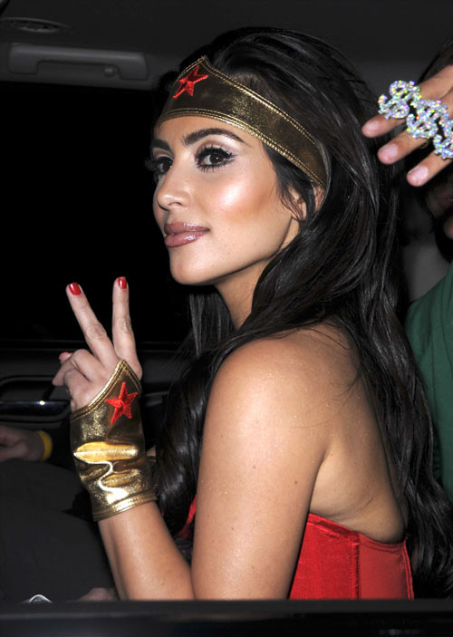 Kim Kardashian posing very sexy in tight outfit #75410362