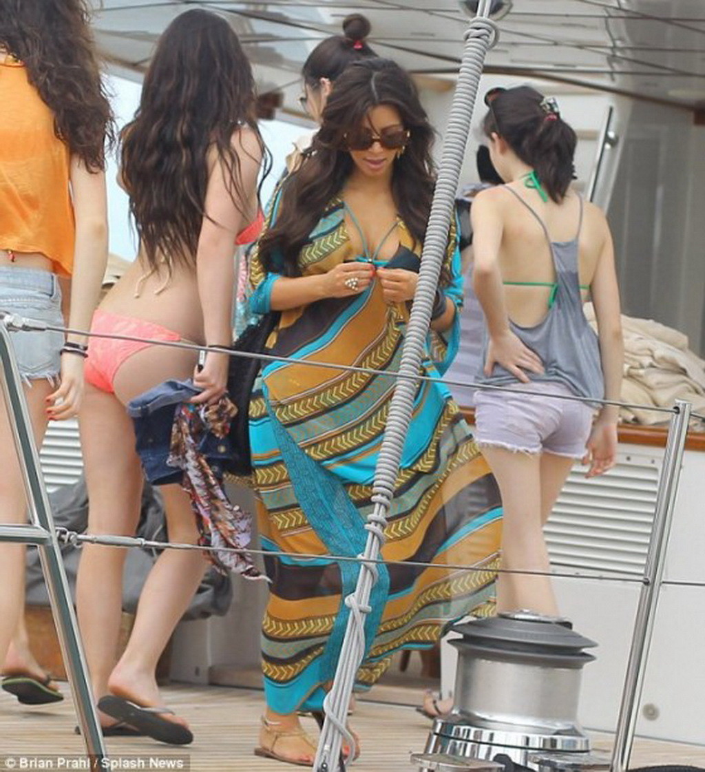 Kim Kardashian showing her busty and booty body in bikini on a vacation in La Ro #75266761