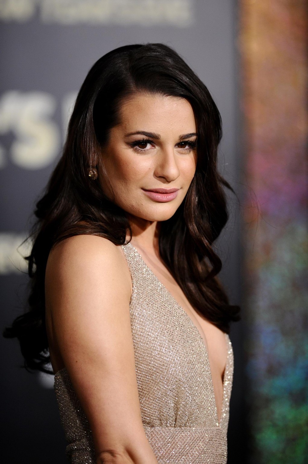 Lea Michele braless showing side boob at the 'New Year's Eve' premiere in LA #75279875