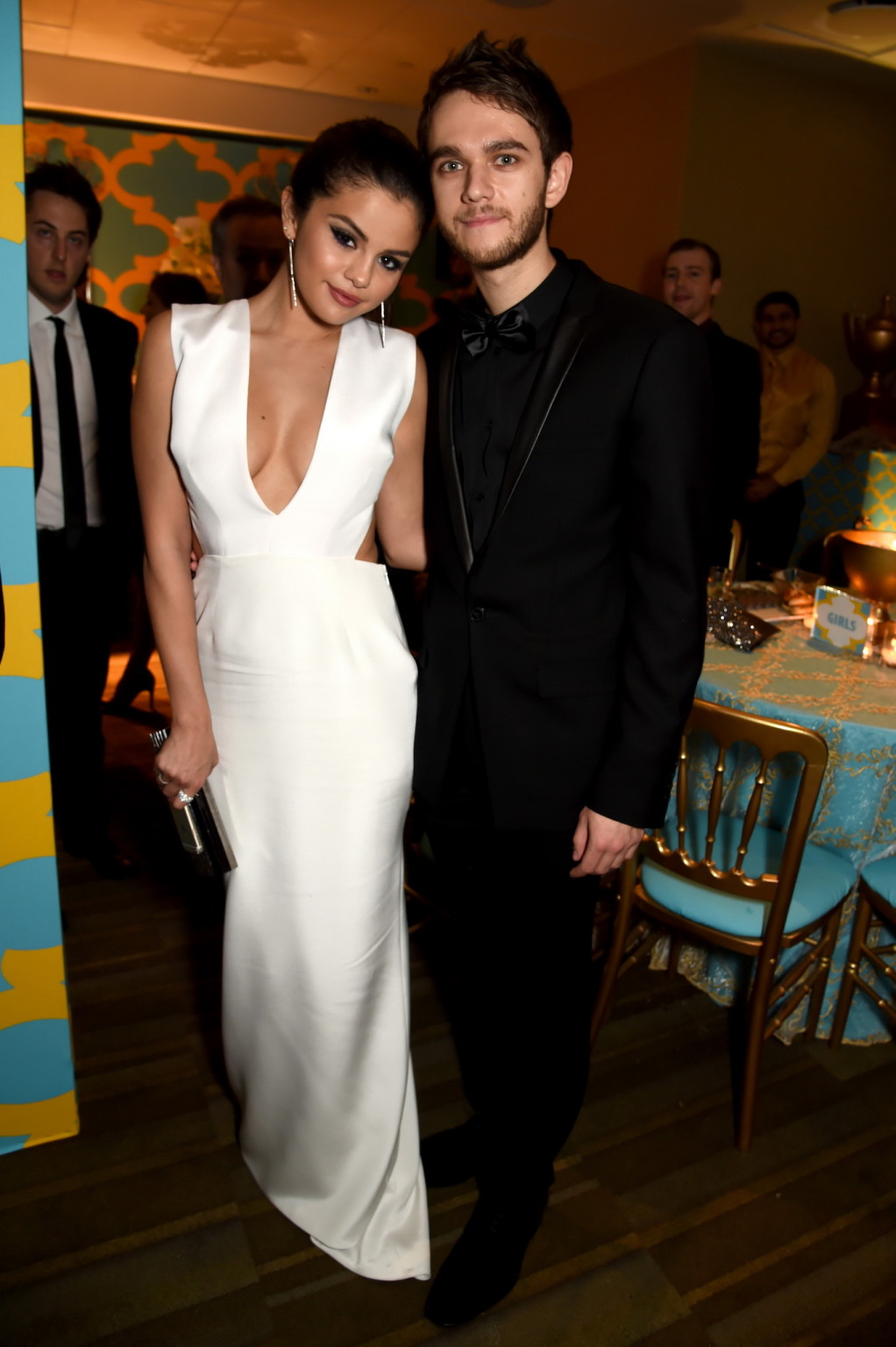Selena gomez braless showing huge cleavage at instyle and warner bros golden glo
 #75175759