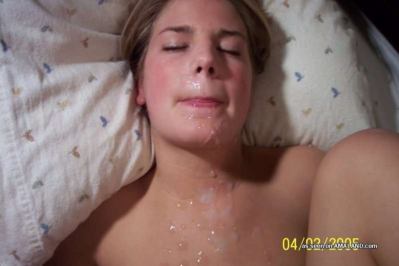 Amateur teen GF fucked and splattered with cum in homemade pix #75905859