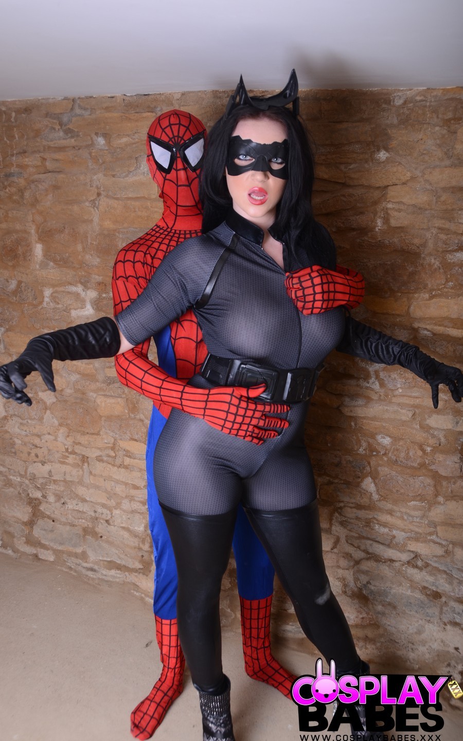 Catwoman Vs Spiderman Cosplay with Harmony Reigns #74153488