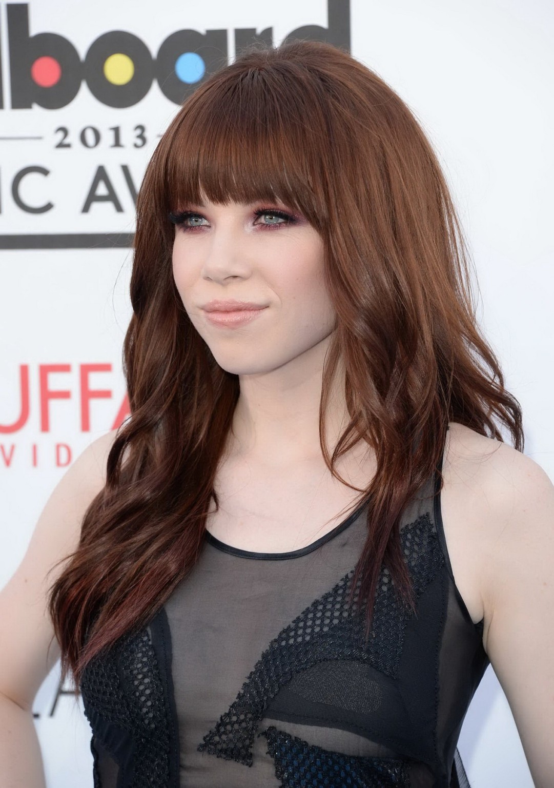 Carly Rae Jepsen braless wearing black transparent mini dress at the 2013 Billbo #75231937