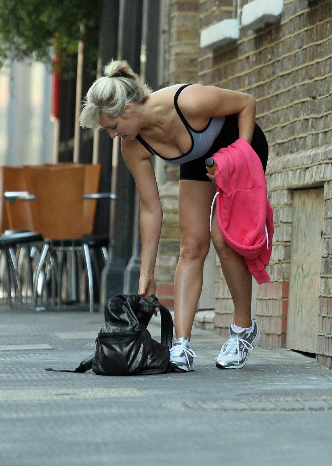 Abi Titmuss all wet  sweaty in spandex after a pilates class in London #75329638