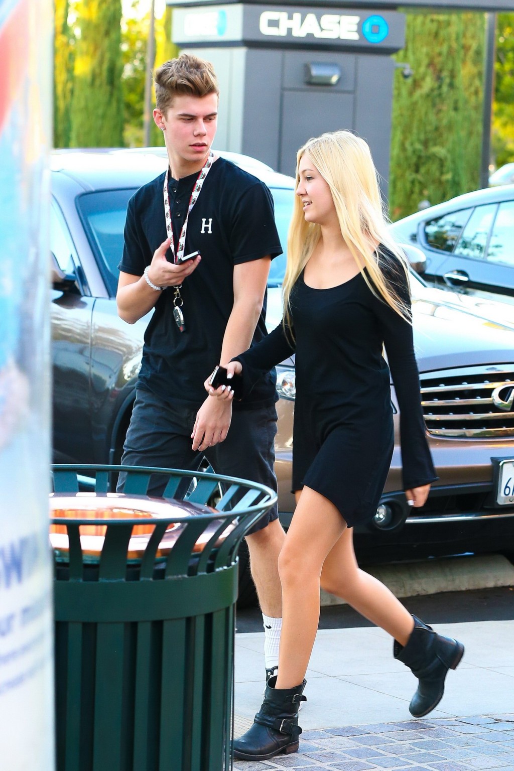 Ava Sambora seethrough to bra and leggy heading to Sugarfish in Calabasas #75186344