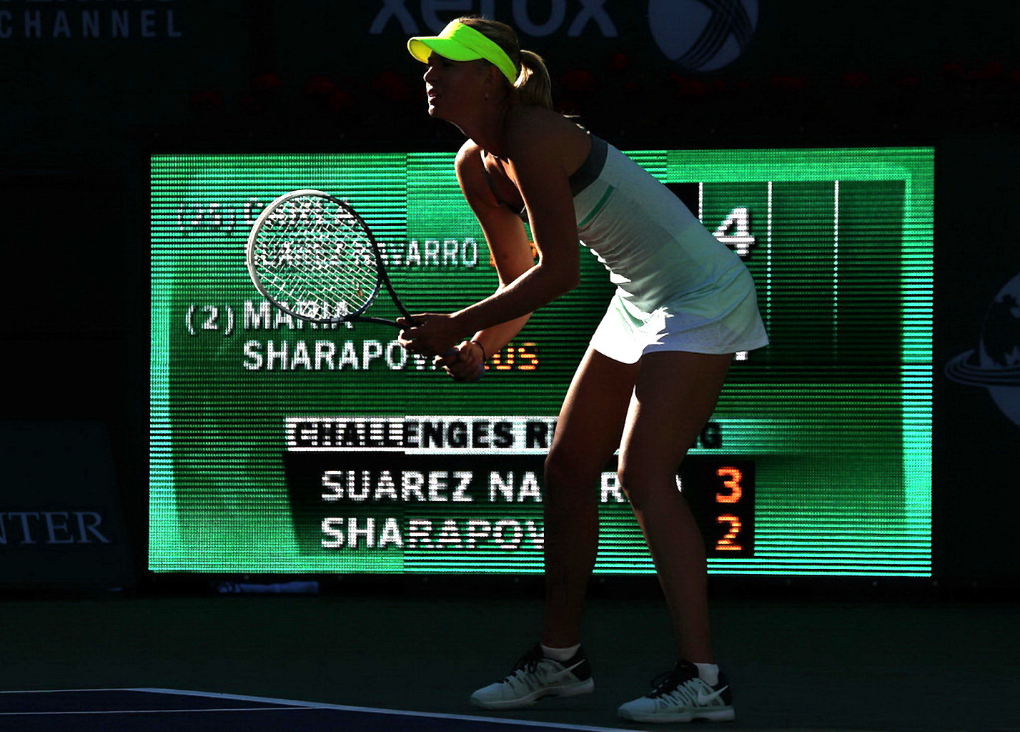 Maria Sharapova flashing her green panties at the 2013 BNP Paribas Open Day 5 in #75238956
