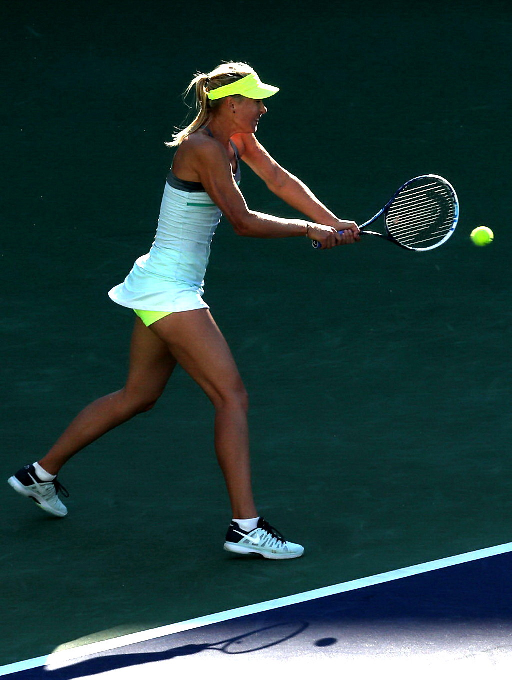 Maria Sharapova flashing her green panties at the 2013 BNP Paribas Open Day 5 in #75239007