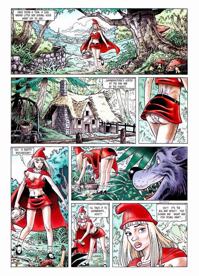 Bandes dessinées animées du petit chaperon rouge baisé par le prince
 #69496774