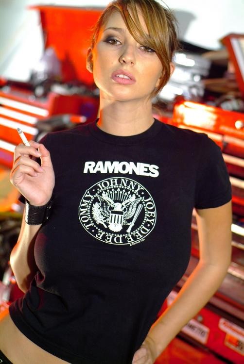 Shay Laren enjoys a smoke in the garage #79054893