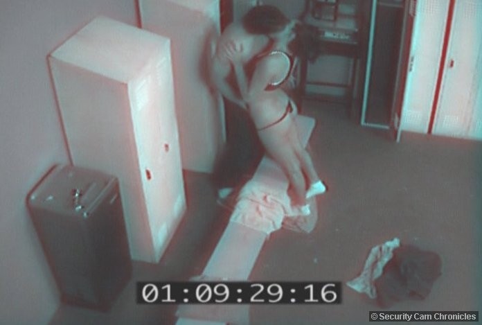 Hardcore sex caught by security cam hidden in locker room #79370789