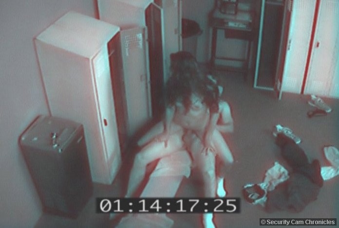 Hardcore sex caught by security cam hidden in locker room #79370834