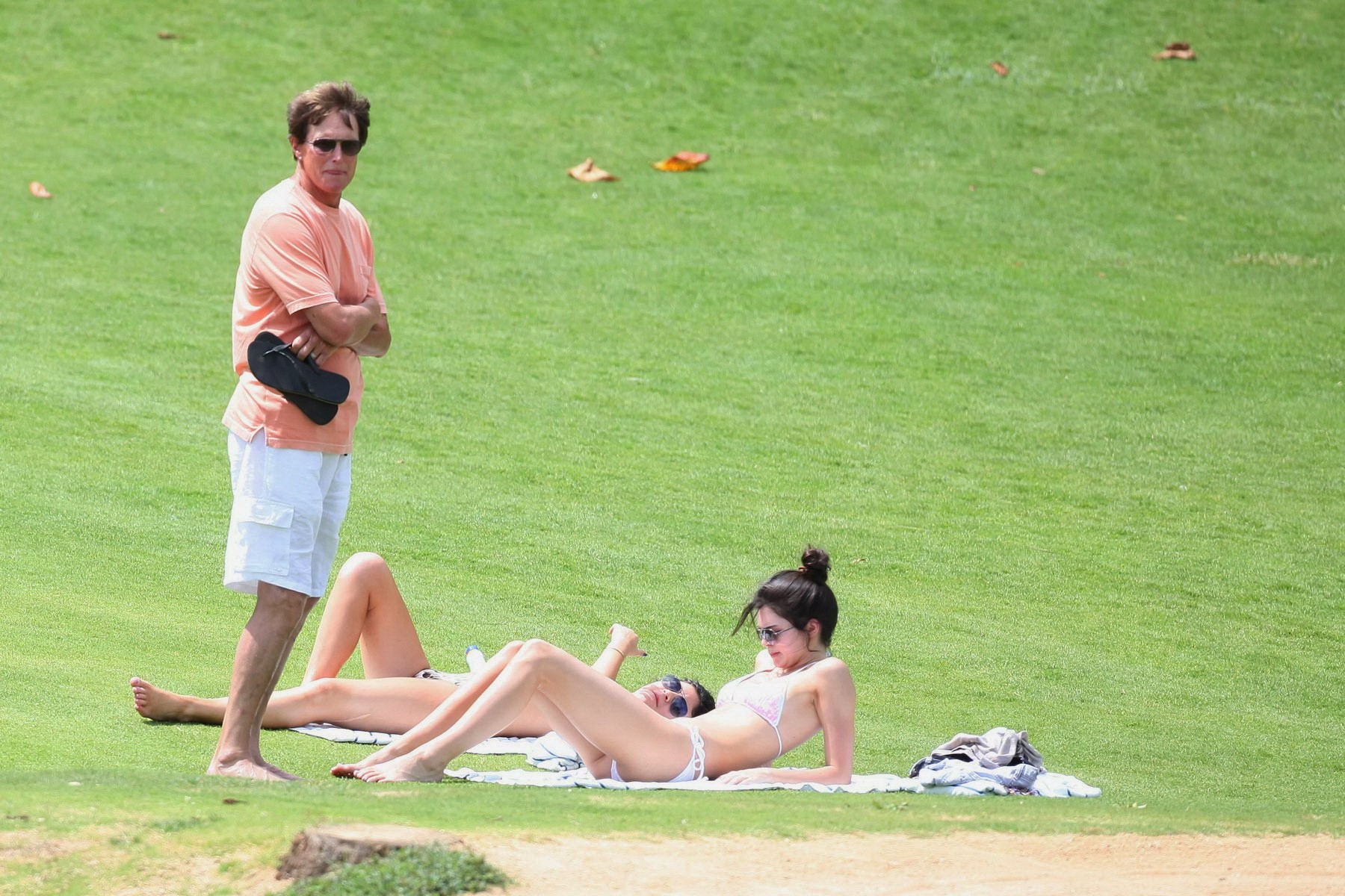 Kylie and Kendall Jenner tanning their hot bodies in skimpy bikini sets on a mea #75174029