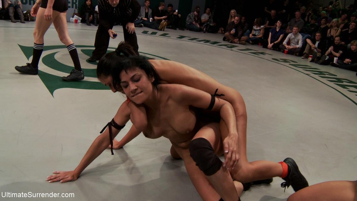 Real lesbian group wrestling in front of the live audience #76498905