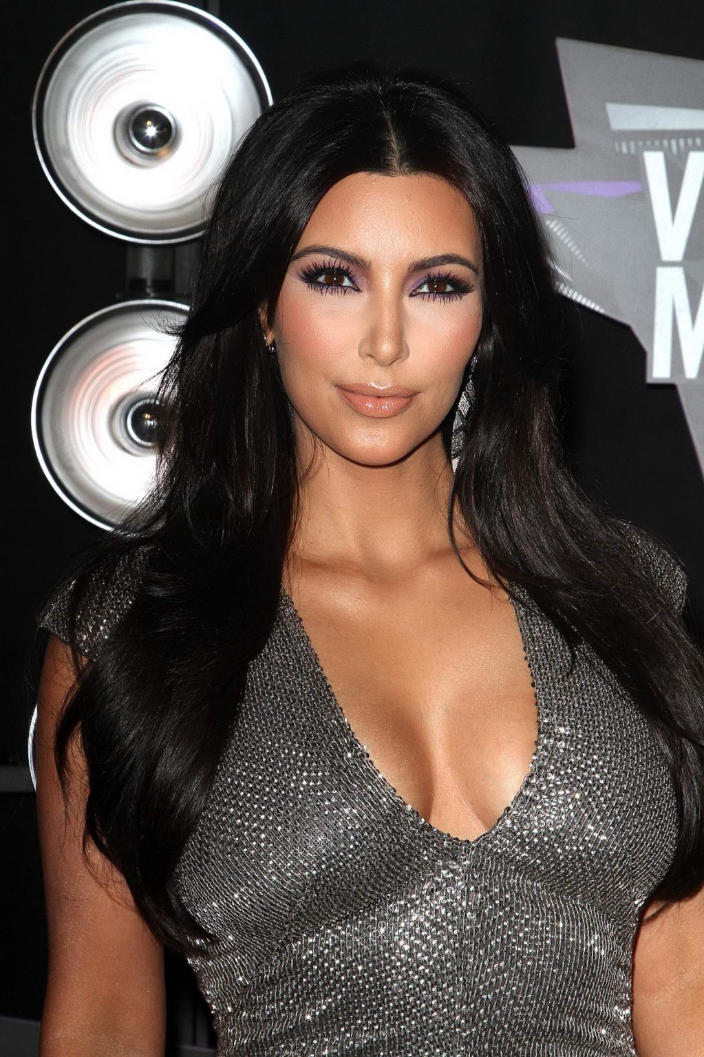 Kim Kardashian shows cleavage  booty wearing tight maxi dress at the 2011 MTV Vi #75289864