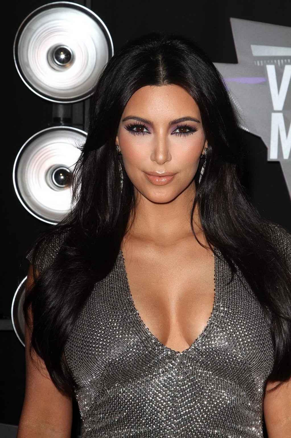 Kim Kardashian shows cleavage  booty wearing tight maxi dress at the 2011 MTV Vi #75289873