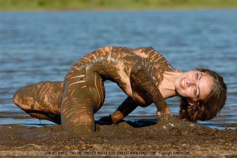 Stunning Babe Covered In Mud #72843250