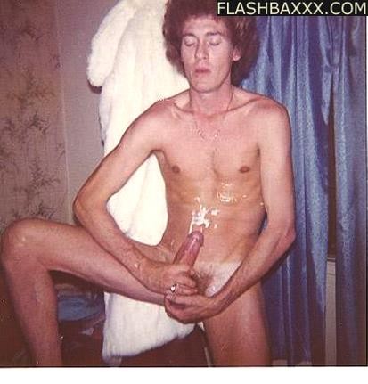 Young John Holmes wips out his giant cock #77314124