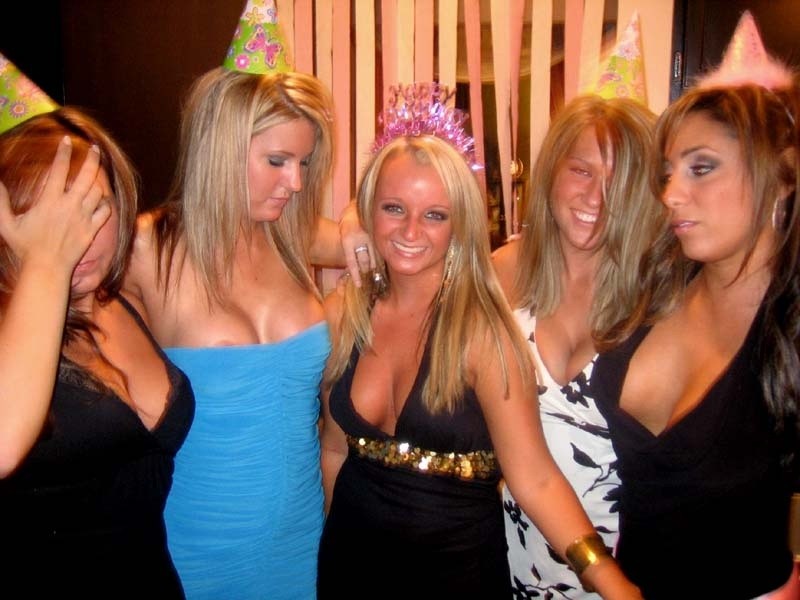 Wild Drunk College Chicks Flashing Perky Breasts #76401355