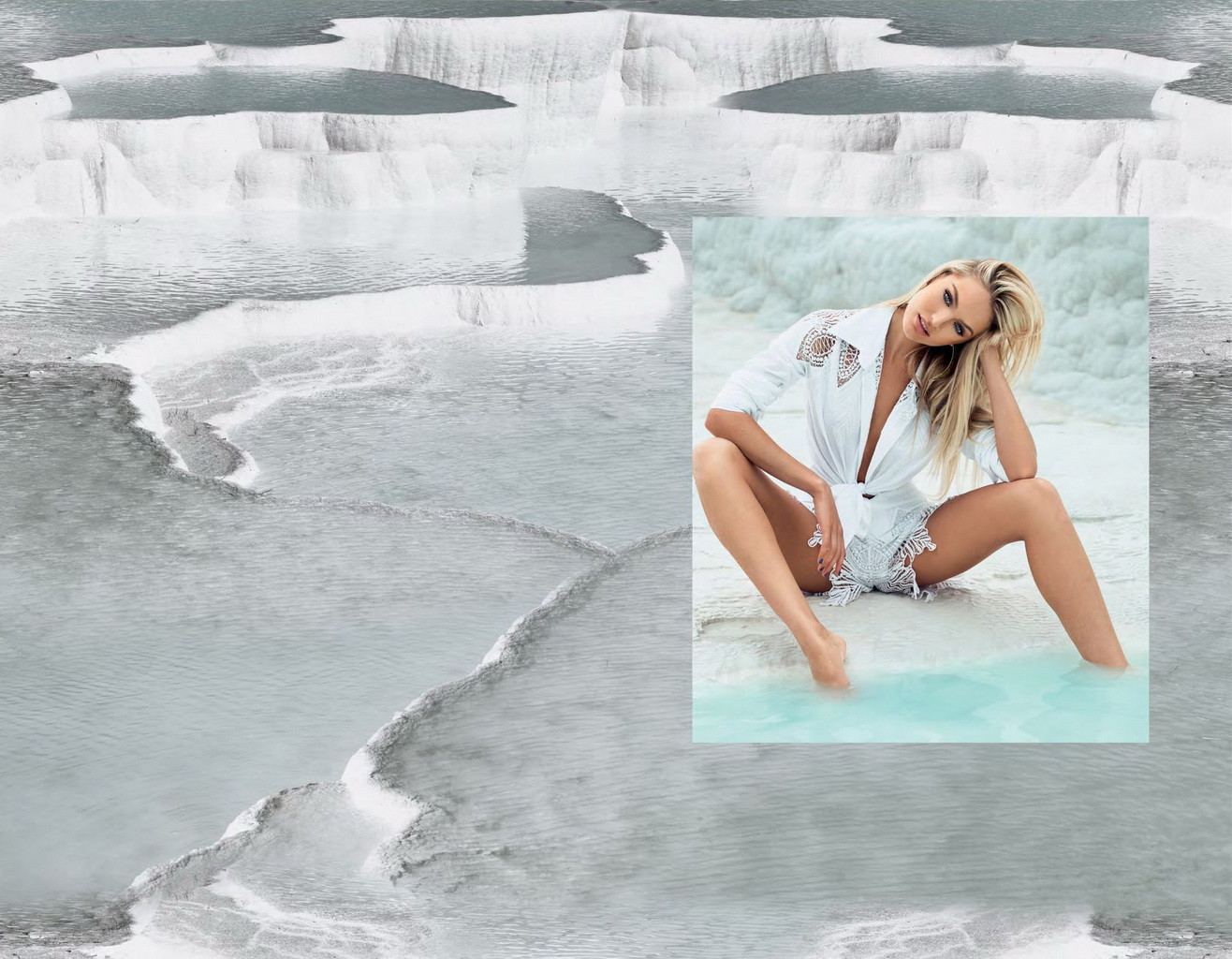 Candice Swanepoel bringt mit ihrem heißen Bikinikörper bei agua de coco einen eisigen Strand zum Schmelzen 
 #75254044