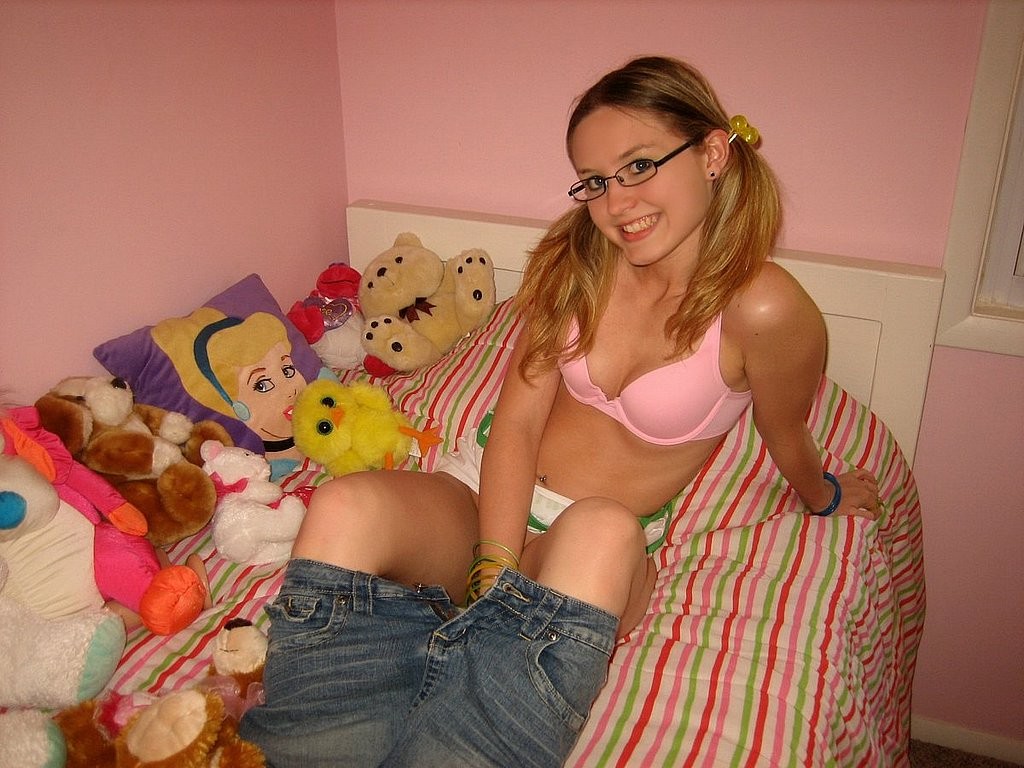 Nerdy blonde girl next door likes a huge rubber dildo #76245786