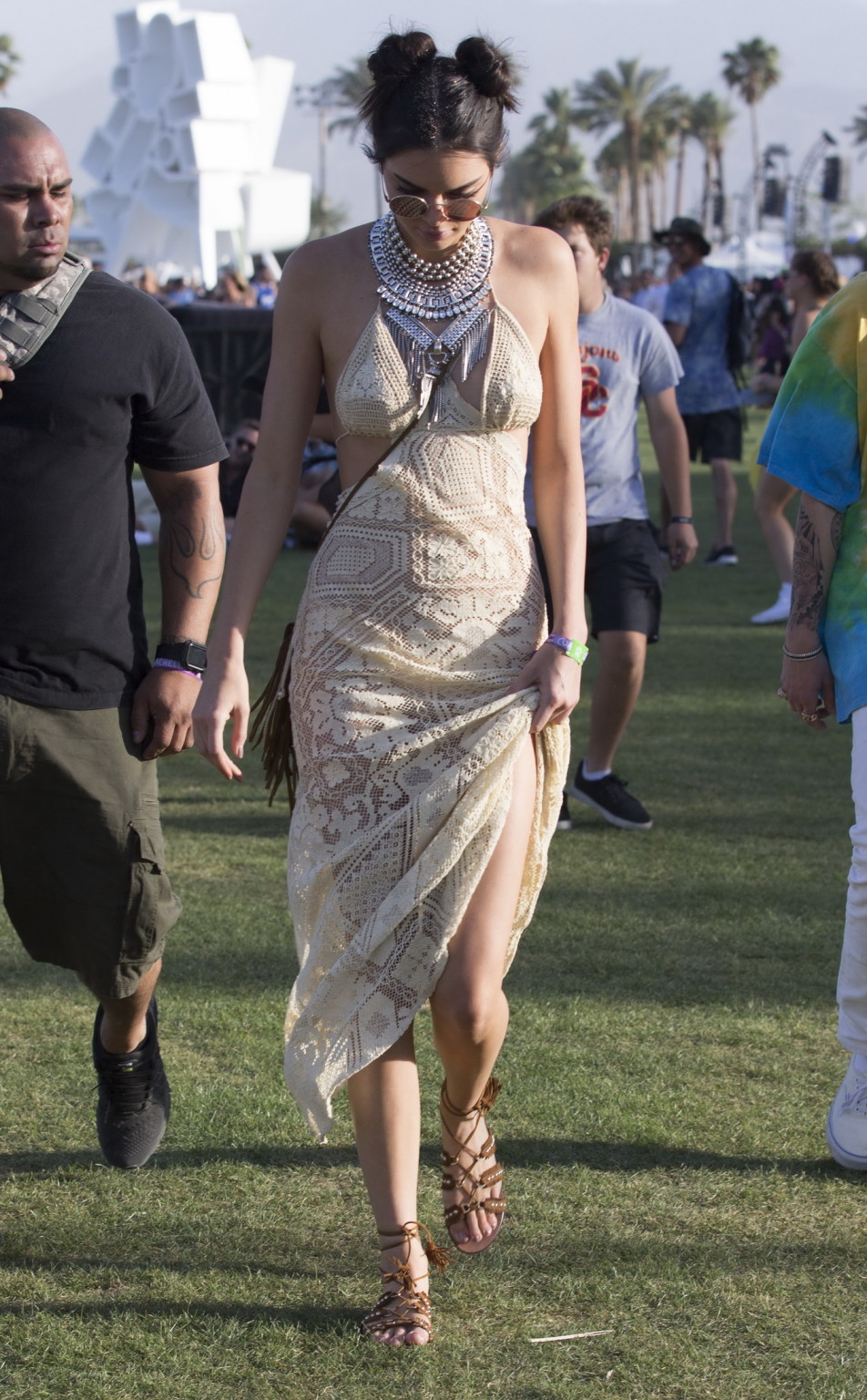 Kendall Jenner see through to panties for Coachella #75143850